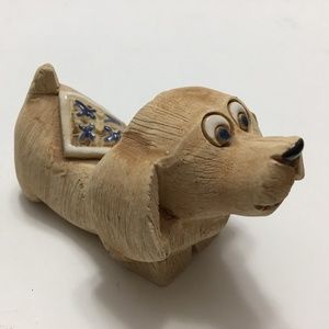 VINTAGE ARTESANIA RINCONADA Handmade In Uruguay Ceramic Dog Figurine.'70's